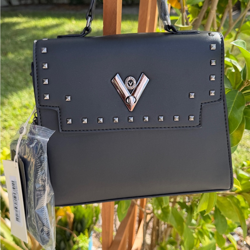 VALENTINO ORLANDI Studded Crossbody Black bag w/ Additional Wallet - Picture 4 of 15
